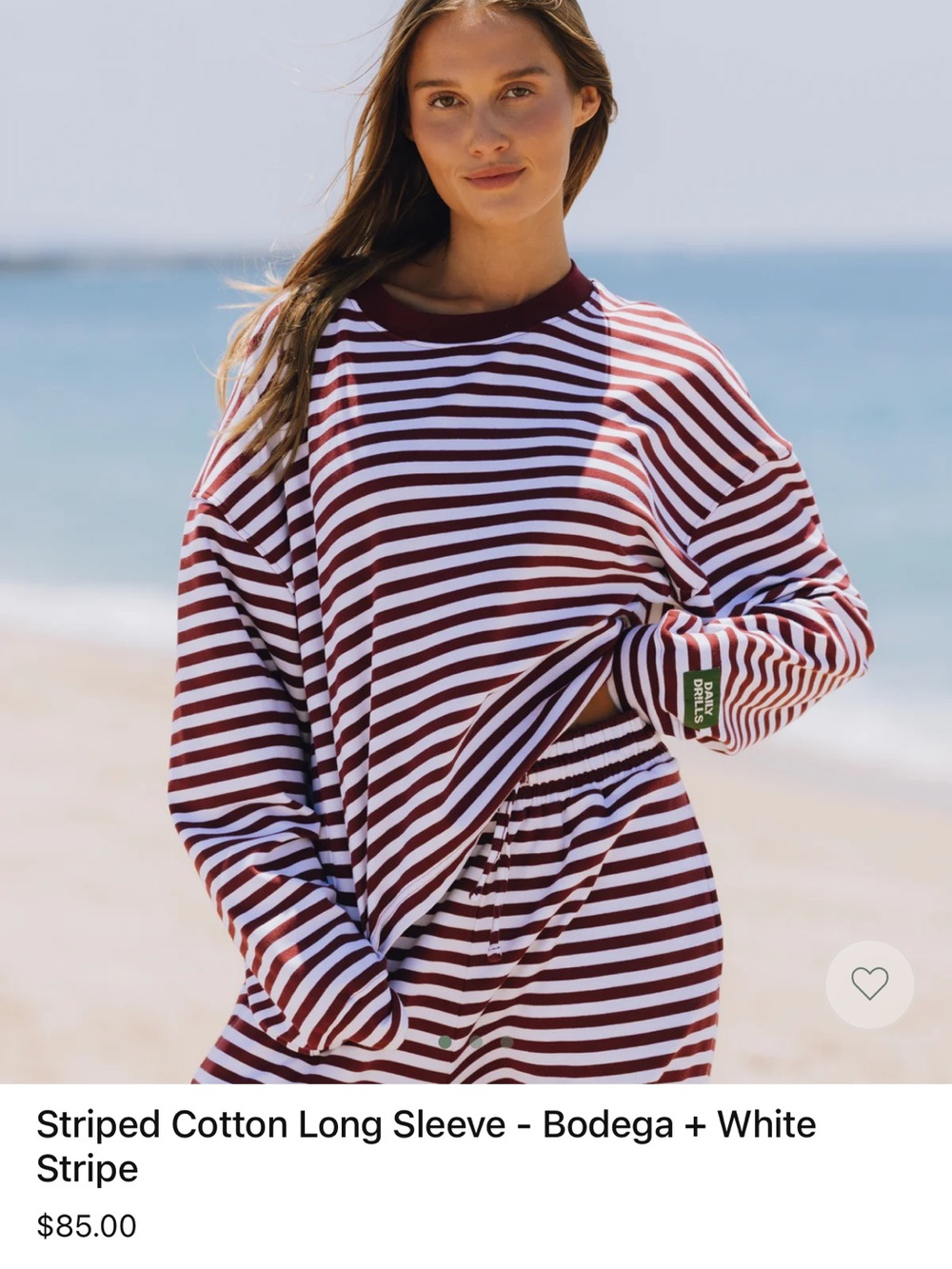 Daily Drills Bodega and White Striped Long Sleeve Tee